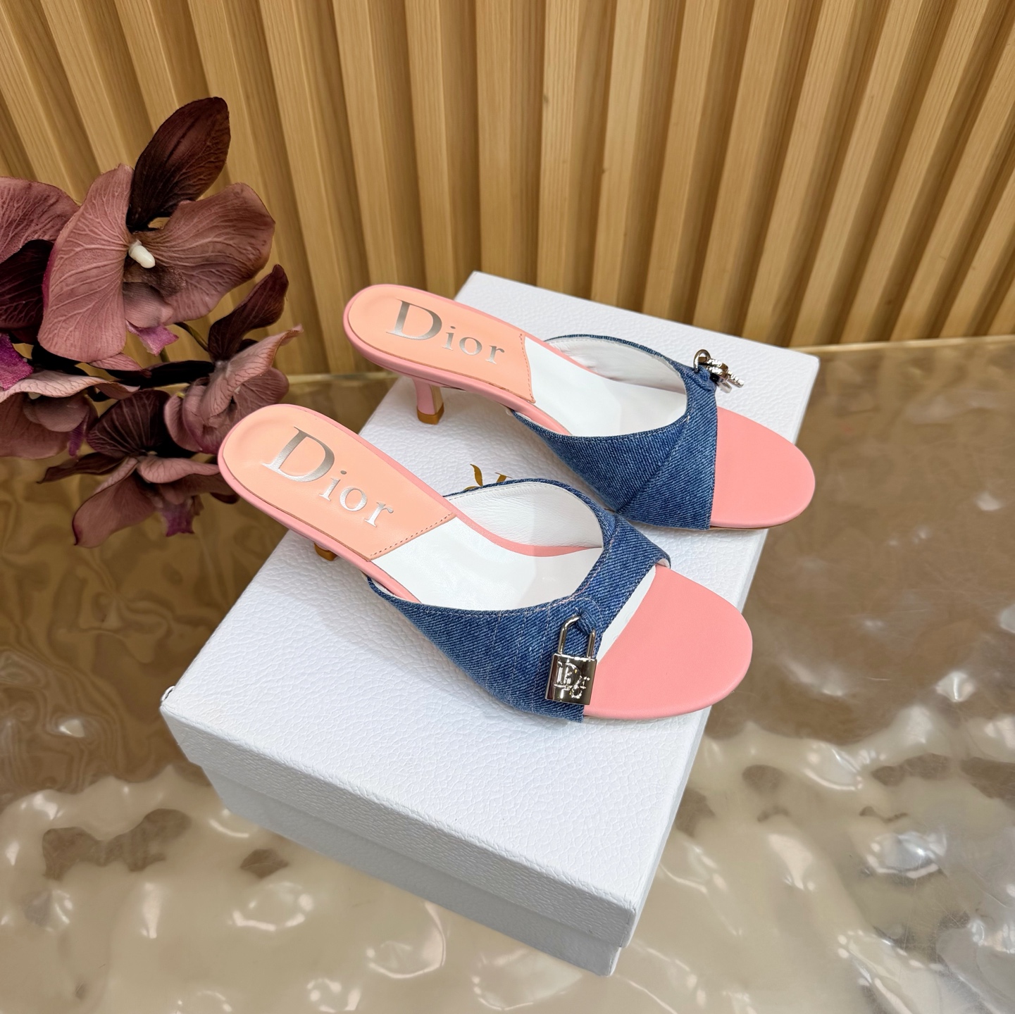 Dior denim lock & key shoes - Image 1