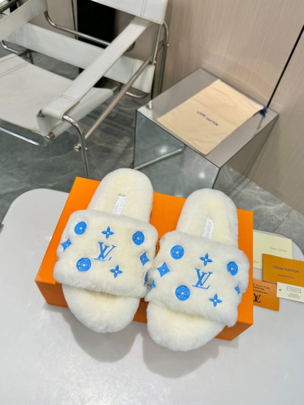 LV Fuzzy Slippers