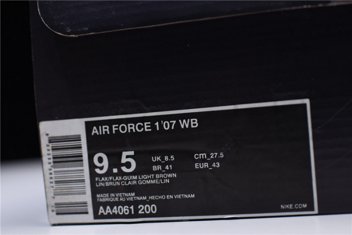 Nike Air Force 1 07 WB Flax/Flax-Gum Wheat Basketball Shoes AA4061-200 - Image 7