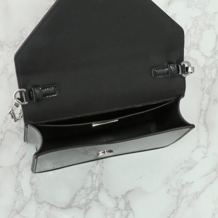 Prada Spazzolato Triangle Logo Plate Flap Chain Crossbody Bag - Image 7