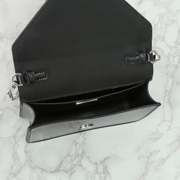 Prada Spazzolato Triangle Logo Plate Flap Chain Crossbody Bag