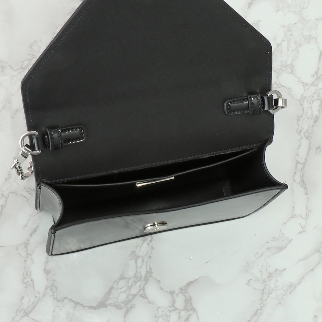 Prada Spazzolato Triangle Logo Plate Flap Chain Crossbody Bag - Image 7