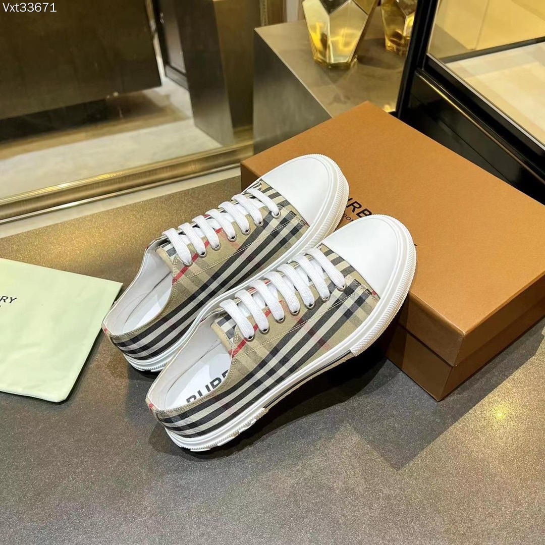 Burberry Men's Jack Check Low Top Tennis Sneakers - Image 7