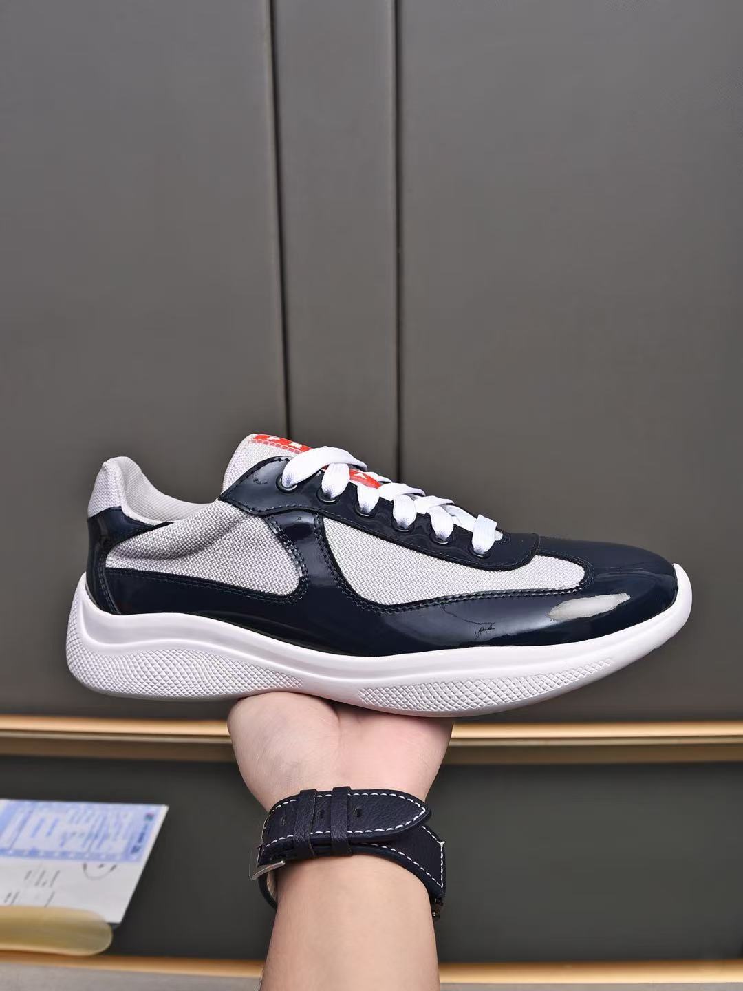 Prada Men Shoes Dark Blue - Image 1