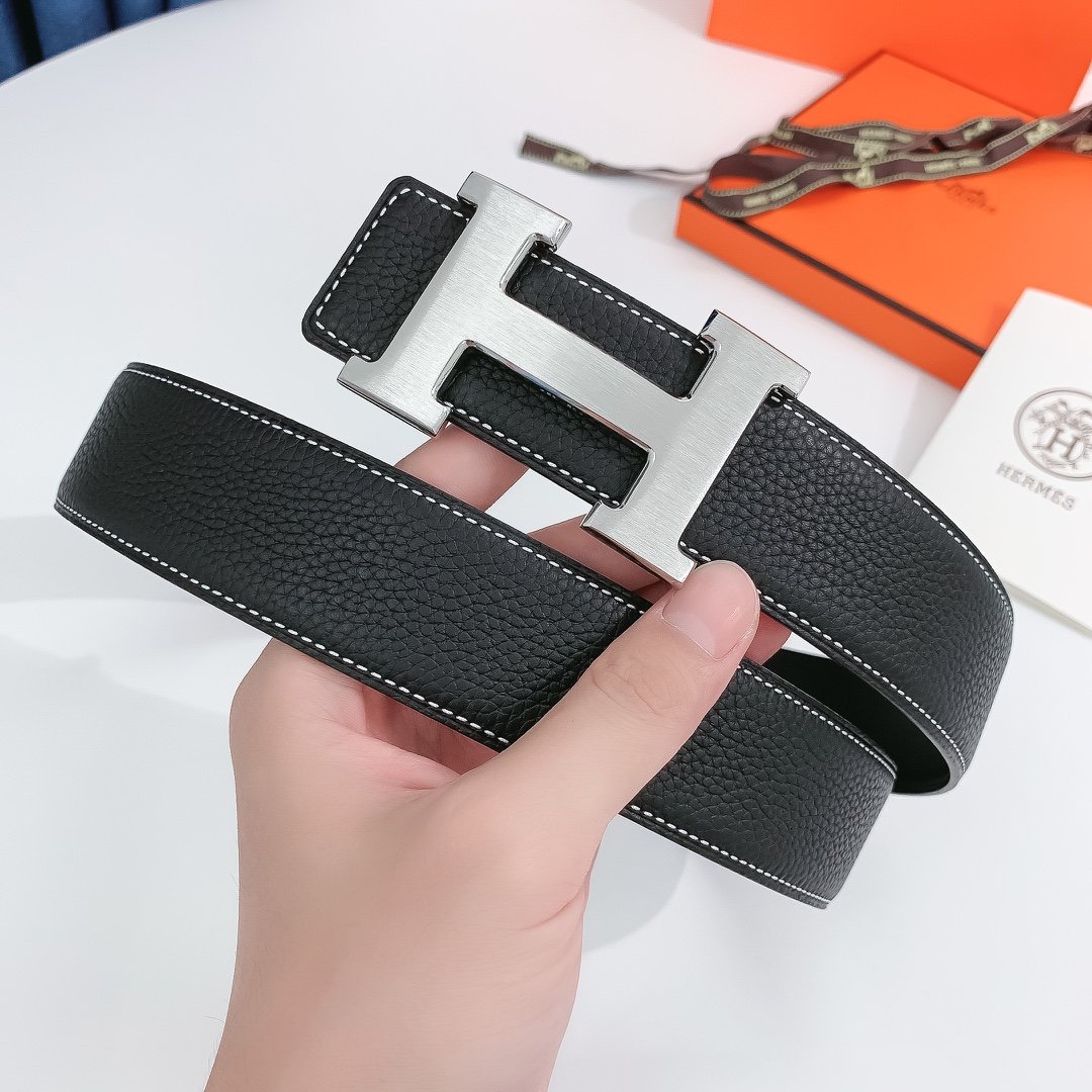 Hermes H Belt Buckle & Reversible Black For Women, Women Belt 380MM - Image 3