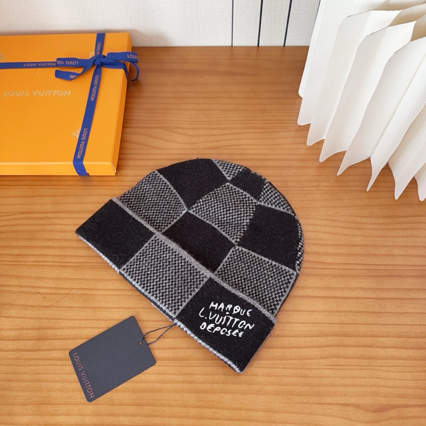 LV Damier Heritage Beanie Black - Image 2