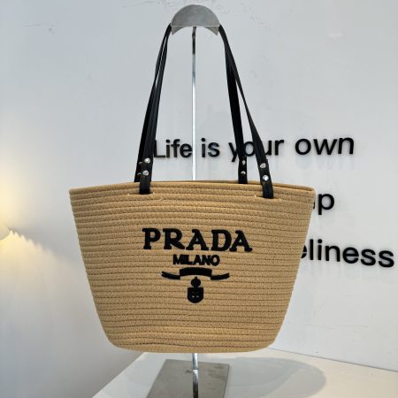 Prada Woven Tote Bag - Image 3