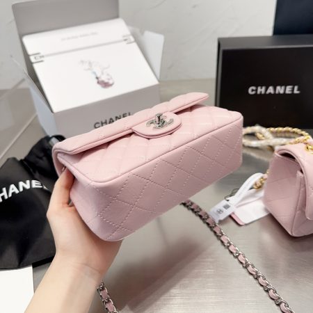 Chanel Classic Pink Flag Bag Small 20cm - Image 7