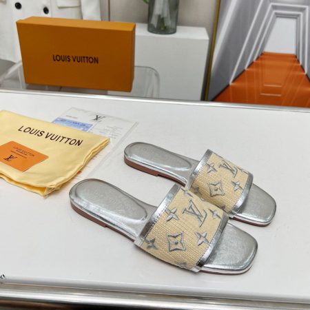 LV Fabric Flat Flip-flops Slide Sandal - Image 5