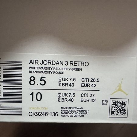 Air Jordan 3 "lucky Green CK9246-136 - Image 9