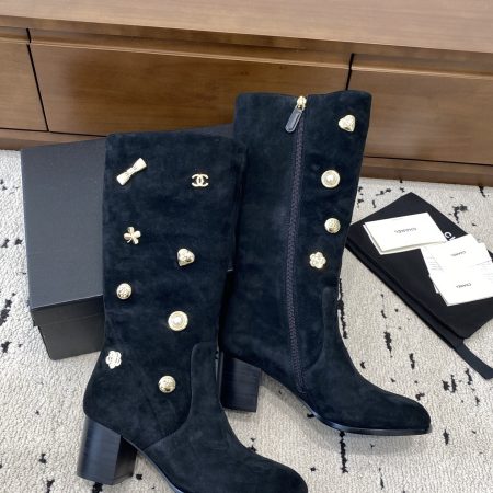 Chanel Pearl Rider Boots