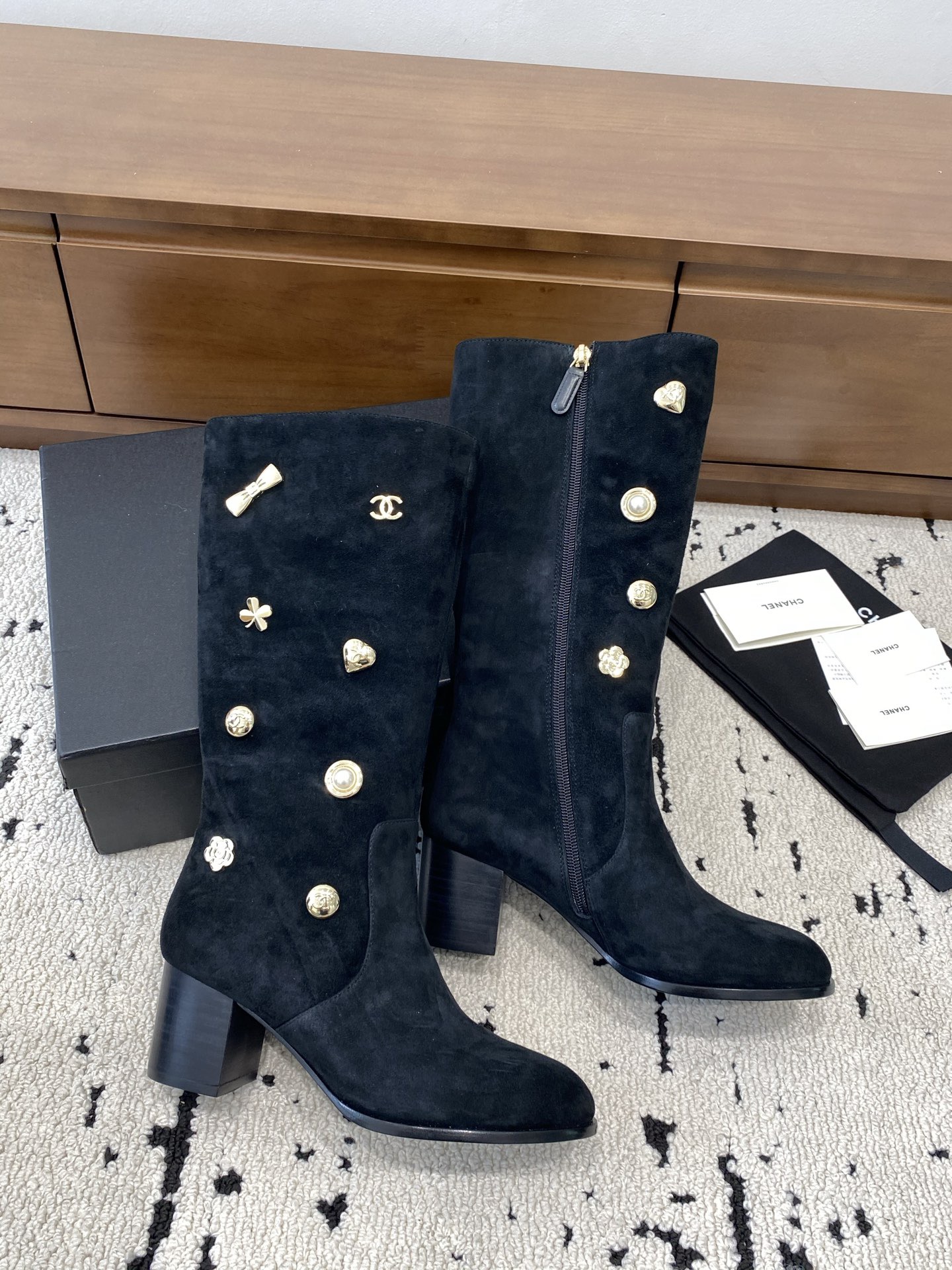 Chanel Pearl Rider Boots - Image 1