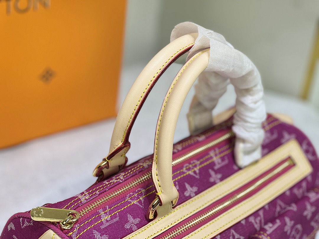 LV Monogram Denim Neo Speedy Fuchsia Bag - Image 8