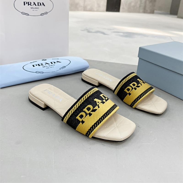 Prada Logo EmbroideryFashion Sandals Slide Sandal