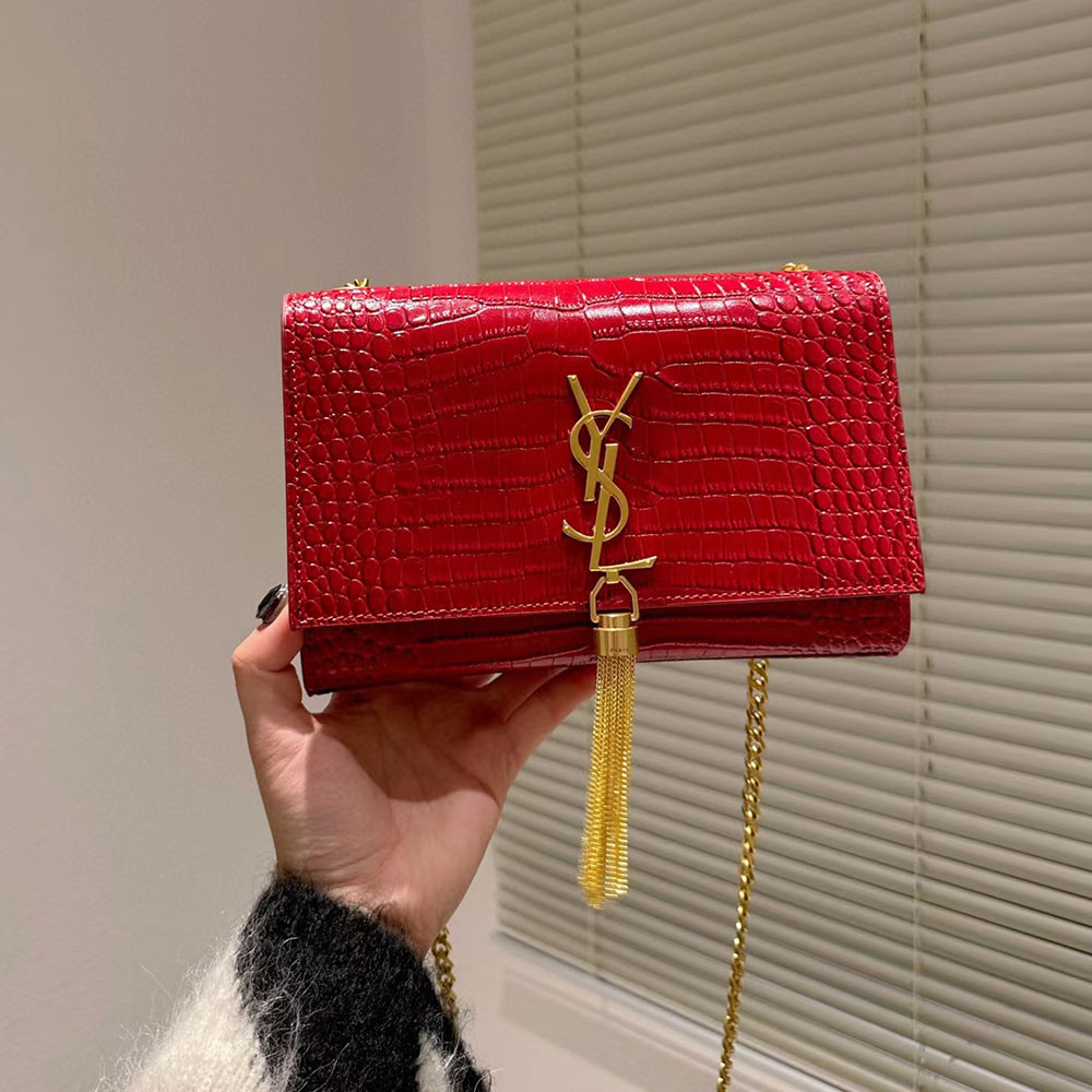 YSL Kate Tassel Crocodile Bag - Image 7