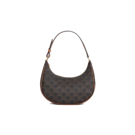 Celine Triomphe Half Moon Leather Handbag Shoulder Bag