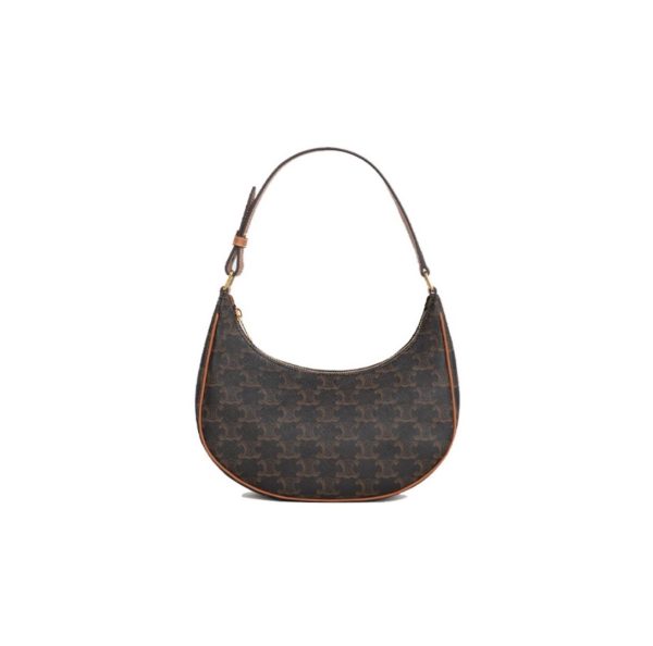Celine Triomphe Half Moon Leather Handbag Shoulder Bag