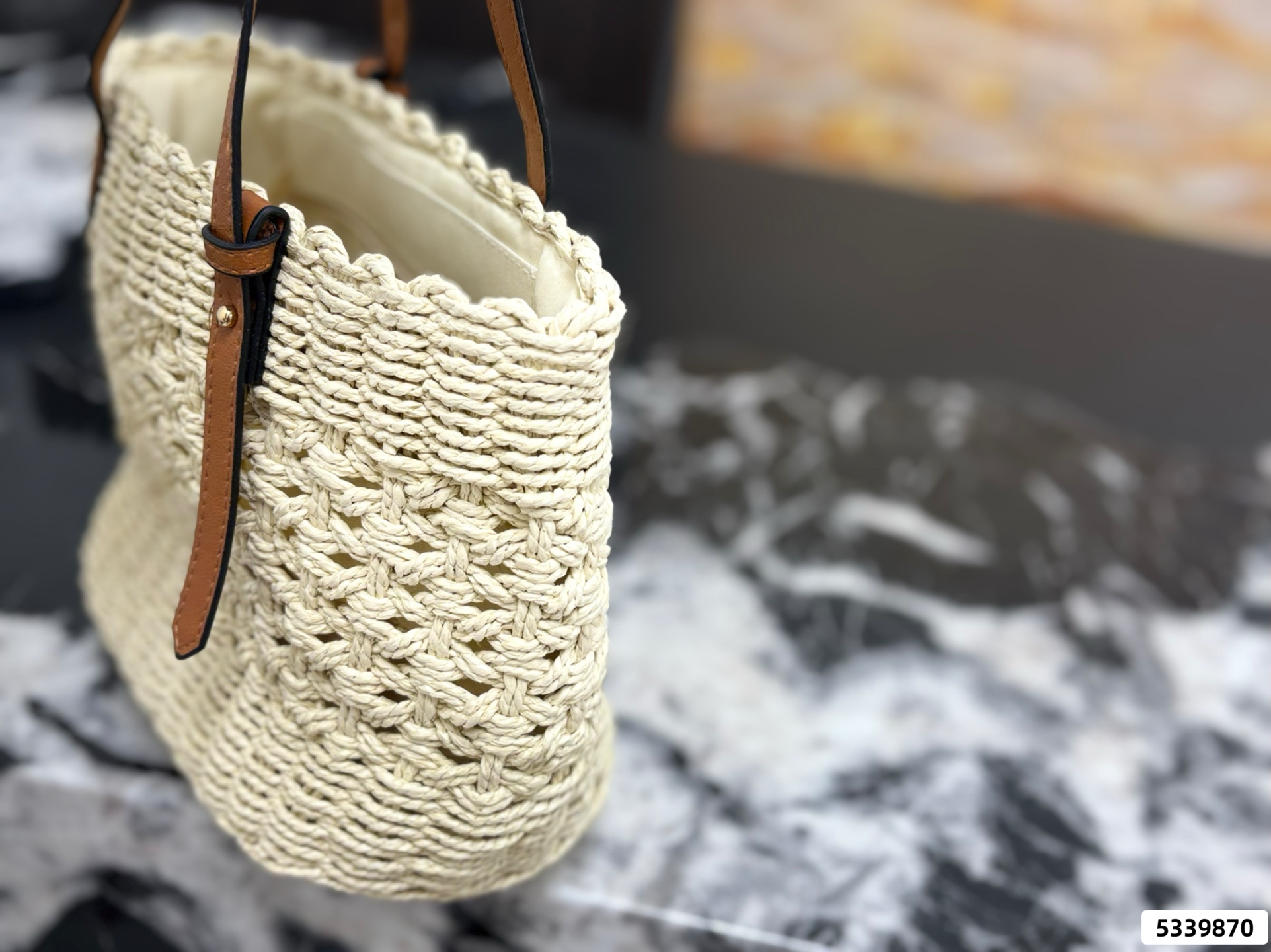 Loewe Anagram Basket Woven Shopping Bag - Image 5