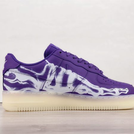 Nike Air Force 1 Low '07 QS Purple Skeleton Halloween CU8067-500 - Image 3