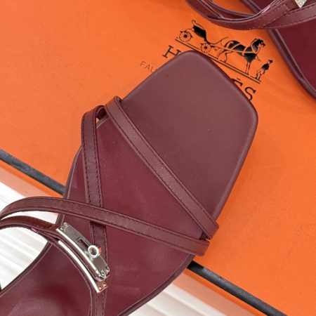 Hermès Kelly Buckle Thin-Strap Kitten-Heel Sandals - Image 10