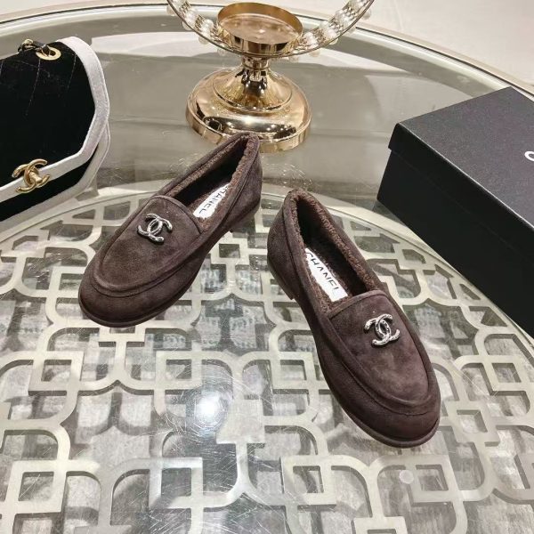 Chanel Loafers in Brown Suede