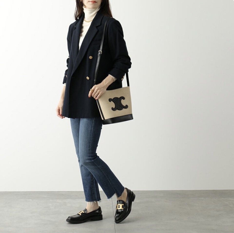 Celine Cuir Triomphe Canvas&Cowhid Bucket Bag - Image 3
