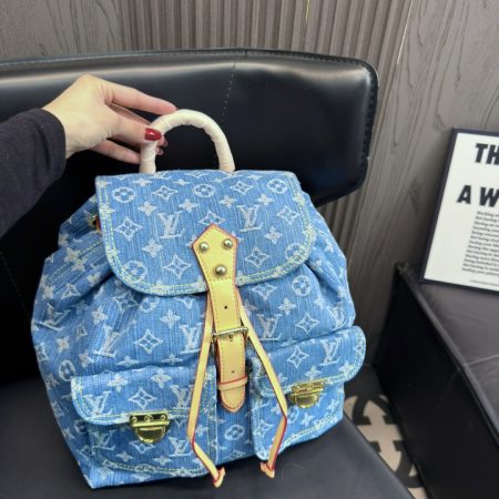 LV Montsouris Cargo Backpack Monogram Denim Bag - Image 5