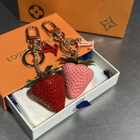 LV Strawberry Bag Charm Keychain - Image 3