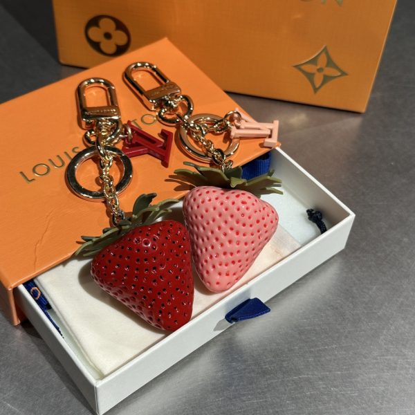 LV Strawberry Bag Charm Keychain