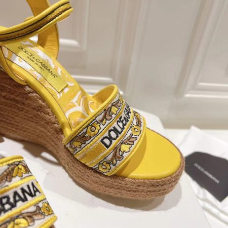 Dolce & Gabbana Hemp Rope Wedge Sandals - Image 6