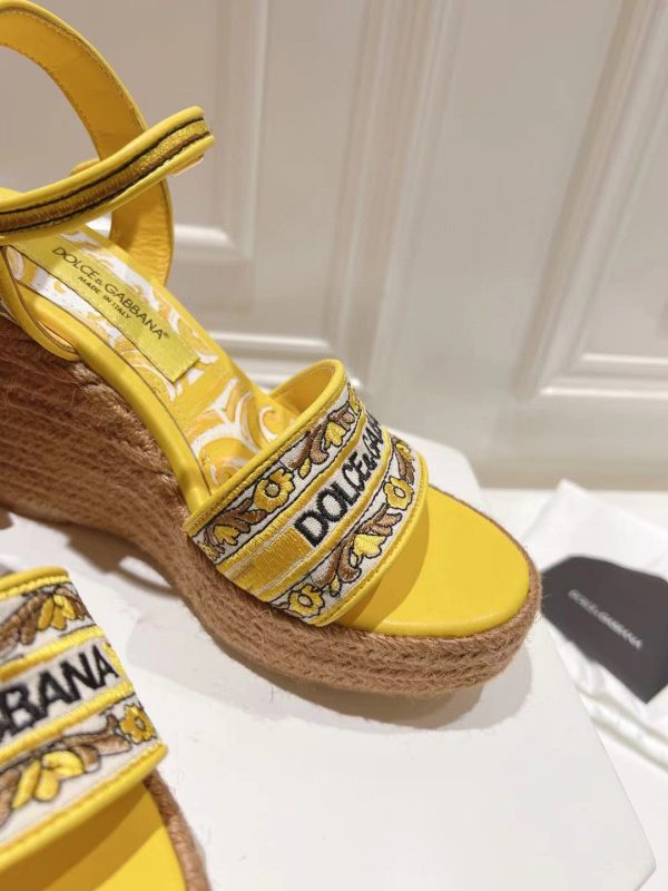 Dolce & Gabbana Hemp Rope Wedge Sandals