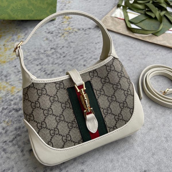 Gucci Jackie 1961 Canvas & Leather Shoulder Bags