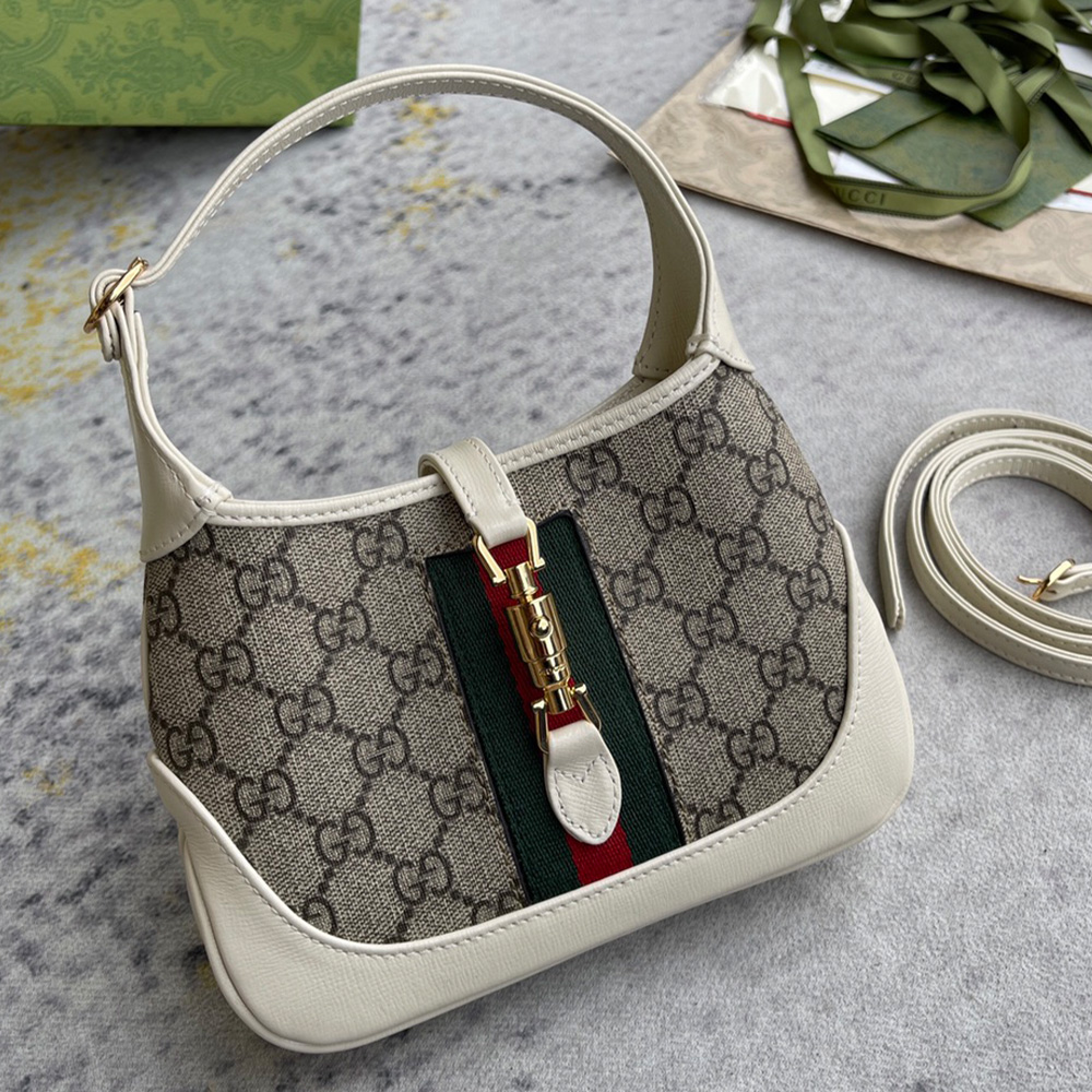 Gucci Jackie 1961 Canvas & Leather Shoulder Bags - Image 7