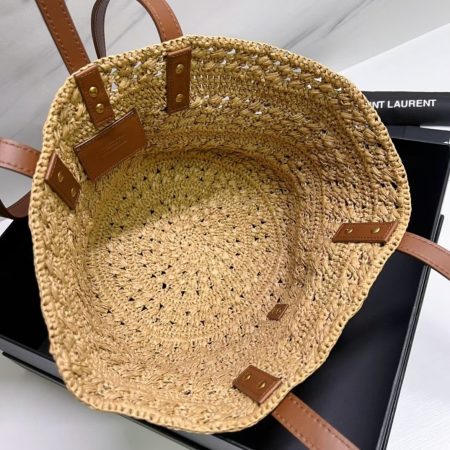 YSL Saint Laurent PANIER Medium bag in raffia - Image 3