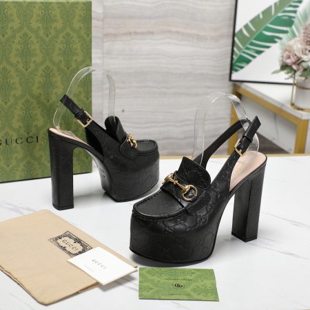 Gucci Horsebit Loafer 135MM Platform Slingback Pumps - Image 15