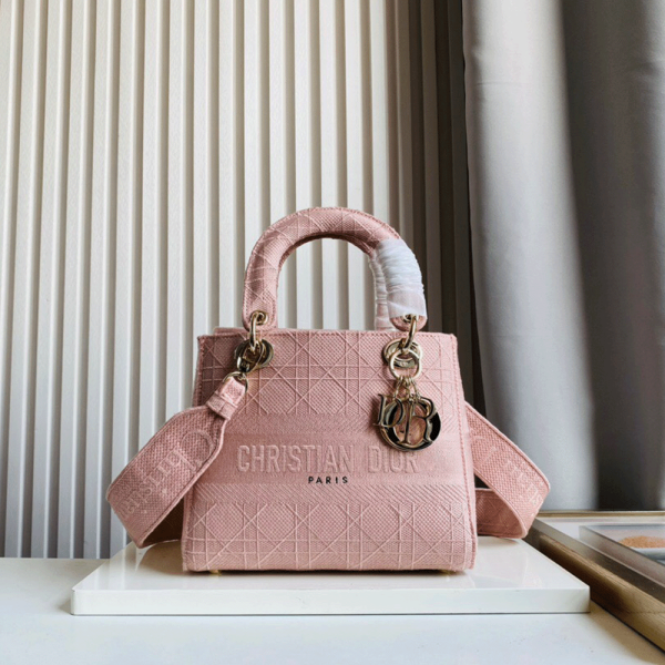 Dior Medium LADY Bag Cannage Embroidery