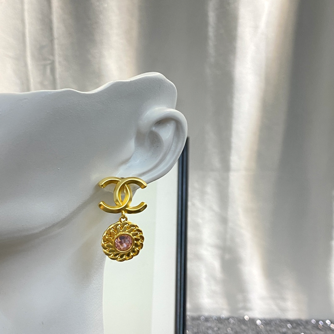 Chanel Diamond Drop Earrings - Image 1