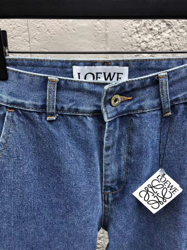 Loewe Anagram Baggy Jeans in Denim Blue