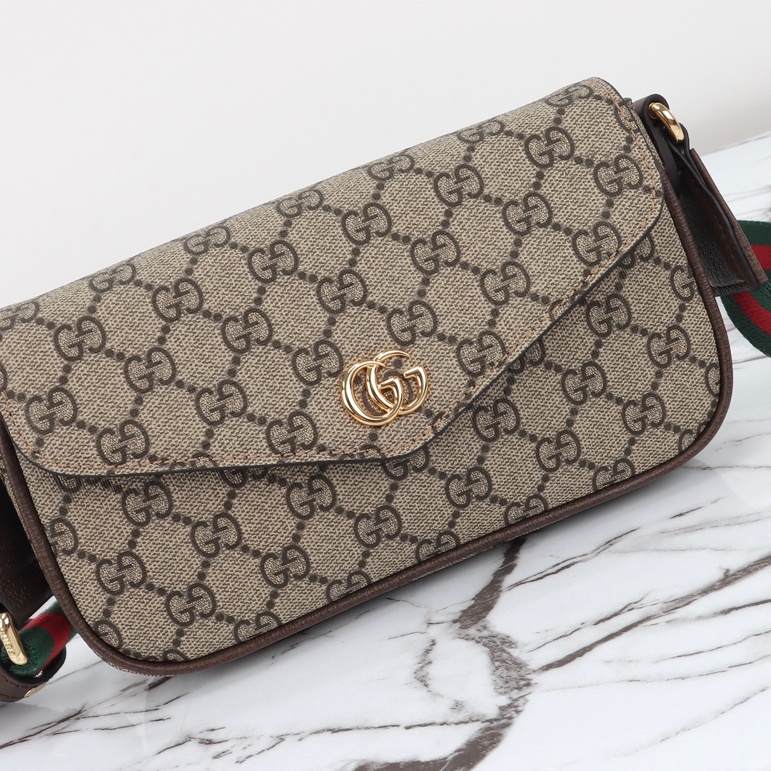 Gucci Ophidia Pochette in Beige and ebony Supreme - Image 5