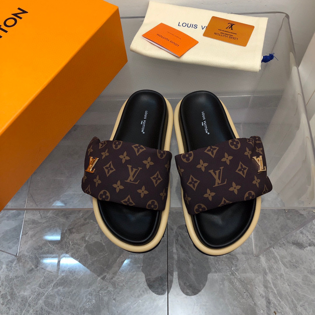 LV Pollow Nylon Velcro Slide Sandal - Image 3