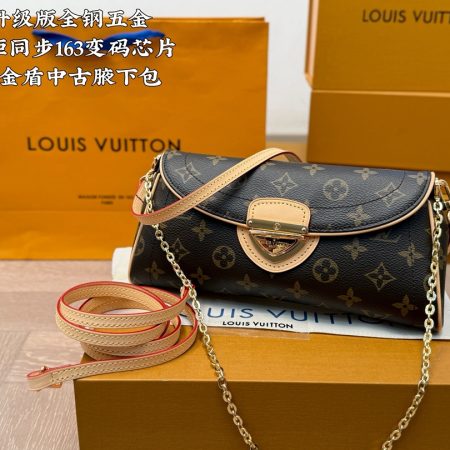 LV Monogram Leather Beverly Clutch