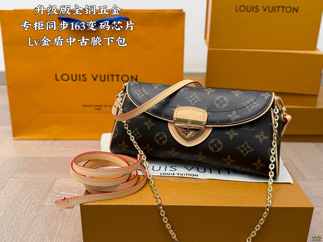 LV Monogram Leather Beverly Clutch - Image 1