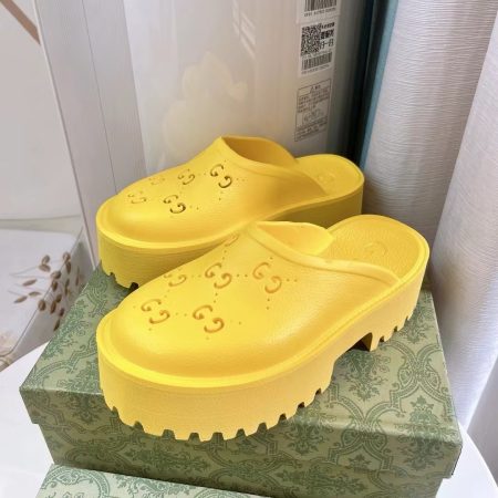 Gucci Shoes Hollow Double G Rubber Thick Slide Sandal - Image 6