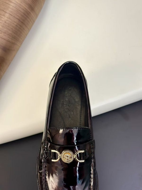 Versace Black Leather Medusa 95 Loafers