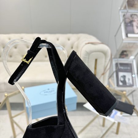 Prada Buckle Square-Heel Sandals - Image 13