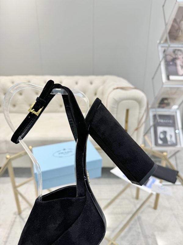 Prada Buckle Square-Heel Sandals