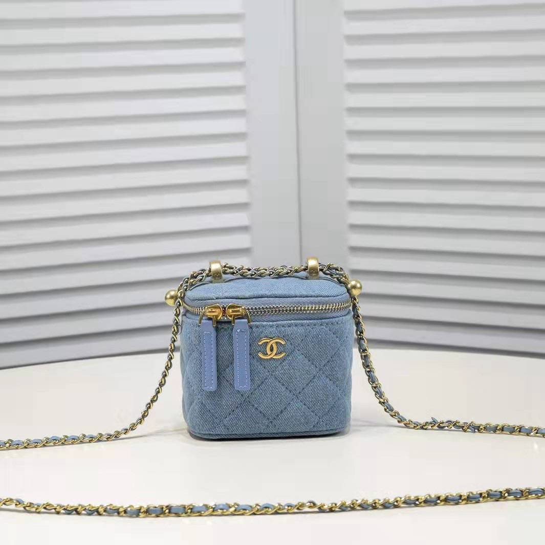Chanel Denim Golden-Ball Makeup Box - Image 3