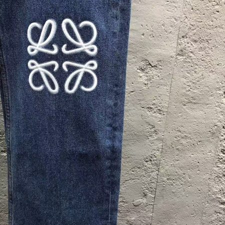 Loewe Anagram Baggy Jeans in Denim Blue - Image 6