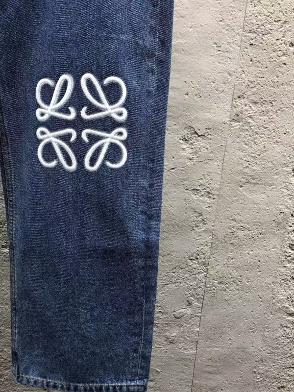 Loewe Anagram Baggy Jeans in Denim Blue