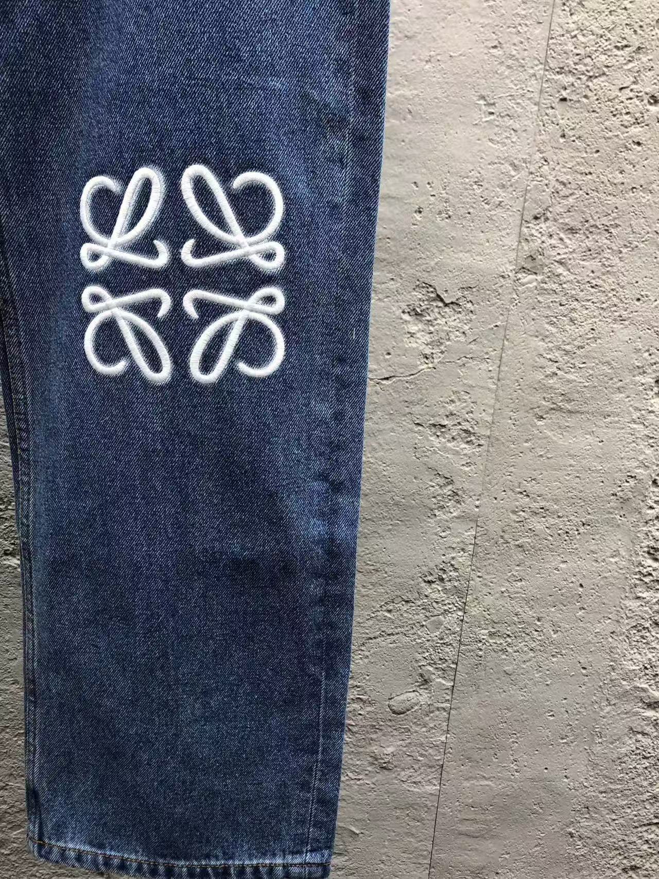 Loewe Anagram Baggy Jeans in Denim Blue - Image 6